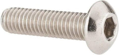 Value Collection - #10-32 UNF Hex Socket Drive, Button Screw - Grade 18-8 Stainless Steel, Uncoated, Fully Threaded, 3/4" Length Under Head - Eagle Tool & Supply