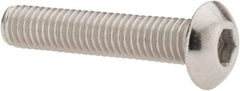 Value Collection - #10-32 UNF Hex Socket Drive, Button Screw - Grade 18-8 Stainless Steel, Uncoated, Fully Threaded, 1" Length Under Head - Eagle Tool & Supply