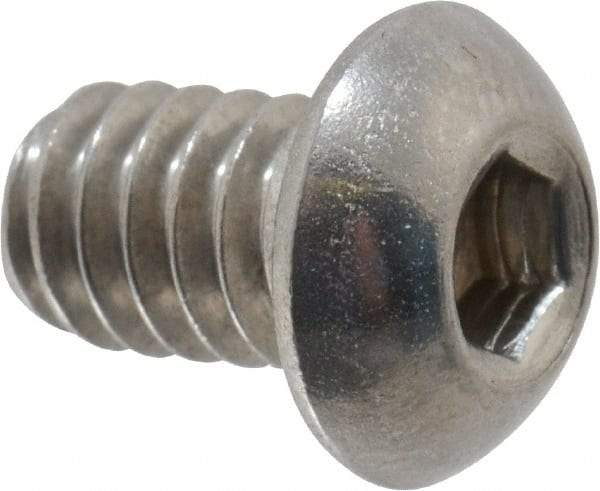 Value Collection - 1/4-20 UNC Hex Socket Drive, Button Screw - Grade 18-8 Stainless Steel, 3/8" Length Under Head - Eagle Tool & Supply