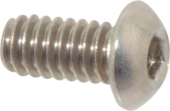 Value Collection - 1/4-20 UNC Hex Socket Drive, Button Screw - Grade 18-8 Stainless Steel, 1/2" Length Under Head - Eagle Tool & Supply
