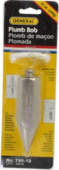 General - 4-1/2 Inch Long, 1 Inch Diameter Steel Plumb Bob - 12 Ounce - Eagle Tool & Supply