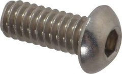 Value Collection - 1/4-20 UNC Hex Socket Drive, Button Screw - Grade 18-8 Stainless Steel, 5/8" Length Under Head - Eagle Tool & Supply