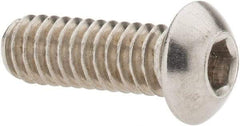 Value Collection - 1/4-20 UNC Hex Socket Drive, Button Screw - Grade 18-8 Stainless Steel, 3/4" Length Under Head - Eagle Tool & Supply