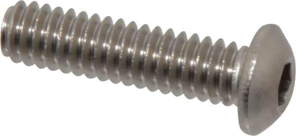 Value Collection - 1/4-20 UNC Hex Socket Drive, Button Screw - Grade 18-8 Stainless Steel, 1" Length Under Head - Eagle Tool & Supply