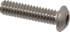 Value Collection - 1/4-20 UNC Hex Socket Drive, Button Screw - Grade 18-8 Stainless Steel, 1" Length Under Head - Eagle Tool & Supply