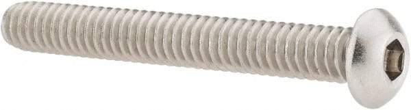 Value Collection - 1/4-20 UNC Hex Socket Drive, Button Screw - Grade 18-8 Stainless Steel, 2" Length Under Head - Eagle Tool & Supply