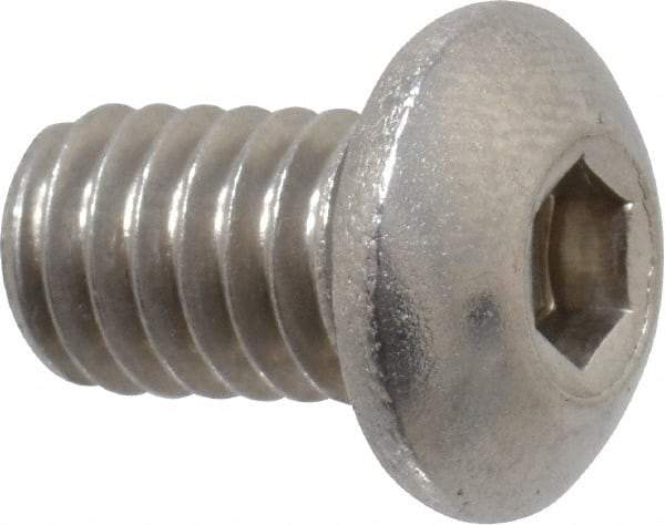Value Collection - 5/16-18 UNC Hex Socket Drive, Button Screw - Grade 18-8 Stainless Steel, 1/2" Length Under Head - Eagle Tool & Supply