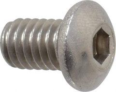 Value Collection - 5/16-18 UNC Hex Socket Drive, Button Screw - Grade 18-8 Stainless Steel, 1/2" Length Under Head - Eagle Tool & Supply