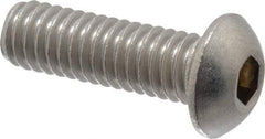 Value Collection - 5/16-18 UNC Hex Socket Drive, Button Screw - Grade 18-8 Stainless Steel, 1" Length Under Head - Eagle Tool & Supply