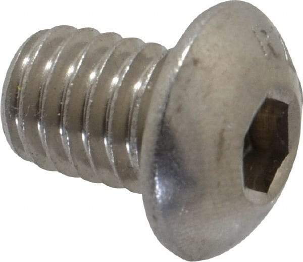 Value Collection - 3/8-16 UNC Hex Socket Drive, Button Screw - Grade 18-8 Stainless Steel, 1/2" Length Under Head - Eagle Tool & Supply