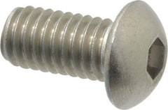 Value Collection - 3/8-16 UNC Hex Socket Drive, Button Screw - Grade 18-8 Stainless Steel, 3/4" Length Under Head - Eagle Tool & Supply
