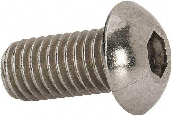 Value Collection - 1/2-13 UNC Hex Socket Drive, Button Screw - Grade 18-8 Stainless Steel, 1" Length Under Head - Eagle Tool & Supply