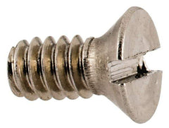 Value Collection - #4-40 UNC, 1/4" OAL Slotted Drive Machine Screw - Flat Head, Grade 18-8 Stainless Steel, Uncoated, Without Washer - Eagle Tool & Supply
