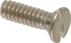 Value Collection - #4-40 UNC, 3/8" OAL Slotted Drive Machine Screw - Flat Head, Grade 18-8 Stainless Steel, Uncoated, Without Washer - Eagle Tool & Supply