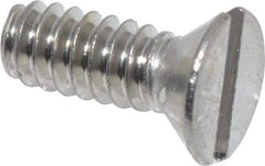 Value Collection - #6-32 UNC, 3/8" OAL Slotted Drive Machine Screw - Flat Head, Grade 18-8 Stainless Steel, Uncoated, Without Washer - Eagle Tool & Supply