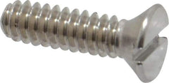 Value Collection - #6-32 UNC, 1/2" OAL Slotted Drive Machine Screw - Flat Head, Grade 18-8 Stainless Steel, Uncoated, Without Washer - Eagle Tool & Supply