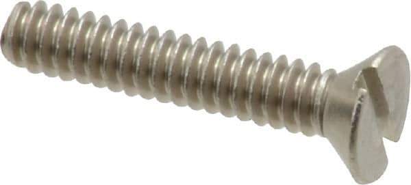 Value Collection - #6-32 UNC, 3/4" OAL Slotted Drive Machine Screw - Flat Head, Grade 18-8 Stainless Steel, Uncoated, Without Washer - Eagle Tool & Supply