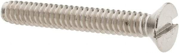 Value Collection - #6-32 UNC, 1" OAL Slotted Drive Machine Screw - Flat Head, Grade 18-8 Stainless Steel, Uncoated, Without Washer - Eagle Tool & Supply