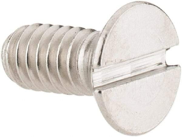 Value Collection - #8-32 UNC, 3/8" OAL Slotted Drive Machine Screw - Flat Head, Grade 18-8 Stainless Steel, Uncoated, Without Washer - Eagle Tool & Supply