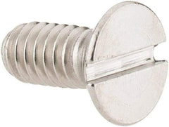 Value Collection - #8-32 UNC, 3/8" OAL Slotted Drive Machine Screw - Flat Head, Grade 18-8 Stainless Steel, Uncoated, Without Washer - Eagle Tool & Supply