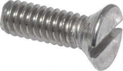 Value Collection - #8-32 UNC, 1/2" OAL Slotted Drive Machine Screw - Flat Head, Grade 18-8 Stainless Steel, Uncoated, Without Washer - Eagle Tool & Supply