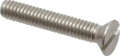 Value Collection - #8-32 UNC, 1" OAL Slotted Drive Machine Screw - Flat Head, Grade 18-8 Stainless Steel, Uncoated, Without Washer - Eagle Tool & Supply