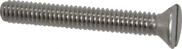 Value Collection - #8-32 UNC, 1-1/4" OAL Slotted Drive Machine Screw - Flat Head, Grade 18-8 Stainless Steel, Uncoated, Without Washer - Eagle Tool & Supply