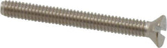 Value Collection - #8-32 UNC, 1-1/2" OAL Slotted Drive Machine Screw - Flat Head, Grade 18-8 Stainless Steel, Uncoated, Without Washer - Eagle Tool & Supply