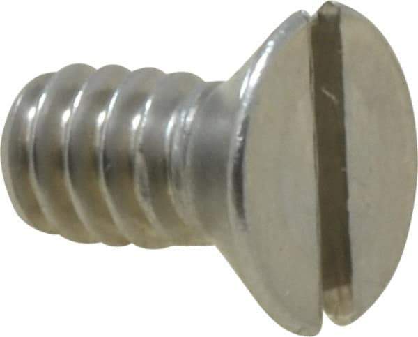 Value Collection - #10-24 UNC, 3/8" OAL Slotted Drive Machine Screw - Flat Head, Grade 18-8 Stainless Steel, Uncoated, Without Washer - Eagle Tool & Supply