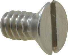 Value Collection - #10-24 UNC, 3/8" OAL Slotted Drive Machine Screw - Flat Head, Grade 18-8 Stainless Steel, Uncoated, Without Washer - Eagle Tool & Supply