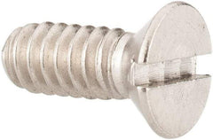 Value Collection - #10-24 UNC, 1/2" OAL Slotted Drive Machine Screw - Flat Head, Grade 18-8 Stainless Steel, Uncoated, Without Washer - Eagle Tool & Supply