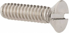 Value Collection - #10-24 UNC, 3/4" OAL Slotted Drive Machine Screw - Flat Head, Grade 18-8 Stainless Steel, Uncoated, Without Washer - Eagle Tool & Supply