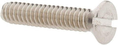 Value Collection - #10-24 UNC, 1" OAL Slotted Drive Machine Screw - Flat Head, Grade 18-8 Stainless Steel, Uncoated, Without Washer - Eagle Tool & Supply