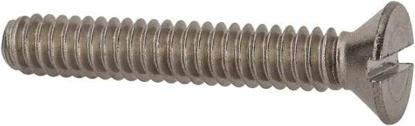 Value Collection - #10-24 UNC, 1-1/4" OAL Slotted Drive Machine Screw - Flat Head, Grade 18-8 Stainless Steel, Uncoated, Without Washer - Eagle Tool & Supply