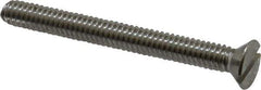 Value Collection - #10-24 UNC, 1-1/2" OAL Slotted Drive Machine Screw - Flat Head, Grade 18-8 Stainless Steel, Uncoated, Without Washer - Eagle Tool & Supply