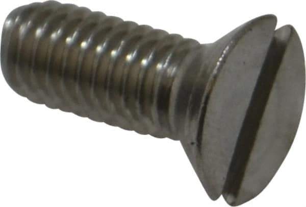 Value Collection - #10-32 UNF, 1/2" OAL Slotted Drive Machine Screw - Flat Head, Grade 18-8 Stainless Steel, Uncoated, Without Washer - Eagle Tool & Supply