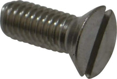 Value Collection - #10-32 UNF, 1/2" OAL Slotted Drive Machine Screw - Flat Head, Grade 18-8 Stainless Steel, Uncoated, Without Washer - Eagle Tool & Supply