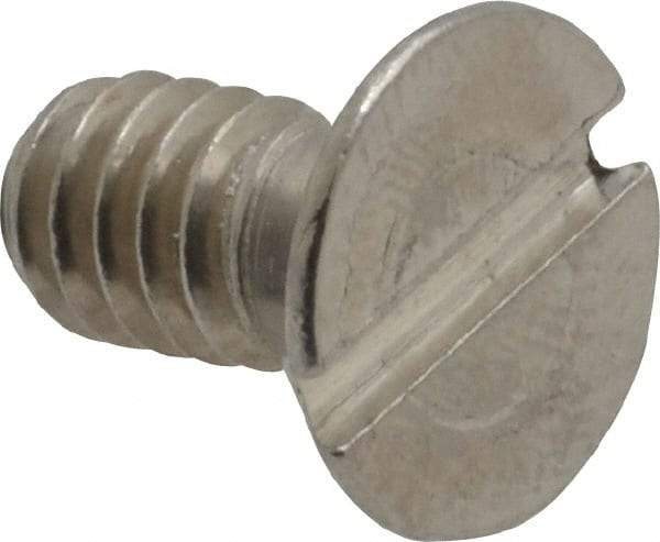 Value Collection - 1/4-20 UNC, 1/2" OAL Slotted Drive Machine Screw - Flat Head, Grade 18-8 Stainless Steel, Uncoated, Without Washer - Eagle Tool & Supply