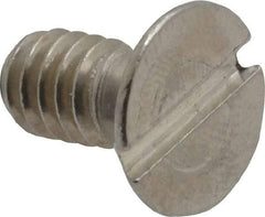Value Collection - 1/4-20 UNC, 1/2" OAL Slotted Drive Machine Screw - Flat Head, Grade 18-8 Stainless Steel, Uncoated, Without Washer - Eagle Tool & Supply