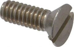 Value Collection - 1/4-20 UNC, 3/4" OAL Slotted Drive Machine Screw - Flat Head, Grade 18-8 Stainless Steel, Uncoated, Without Washer - Eagle Tool & Supply