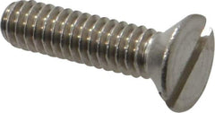 Value Collection - 1/4-20 UNC, 1" OAL Slotted Drive Machine Screw - Flat Head, Grade 18-8 Stainless Steel, Uncoated, Without Washer - Eagle Tool & Supply