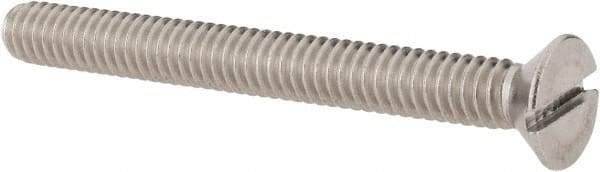 Value Collection - 1/4-20 UNC, 2-1/2" OAL Slotted Drive Machine Screw - Flat Head, Grade 18-8 Stainless Steel, Uncoated, Without Washer - Eagle Tool & Supply