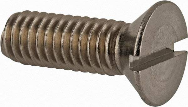 Value Collection - 5/16-18 UNC, 1" OAL Slotted Drive Machine Screw - Flat Head, Grade 18-8 Stainless Steel, Uncoated, Without Washer - Eagle Tool & Supply