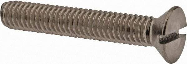 Value Collection - 5/16-18 UNC, 2" OAL Slotted Drive Machine Screw - Flat Head, Grade 18-8 Stainless Steel, Uncoated, Without Washer - Eagle Tool & Supply