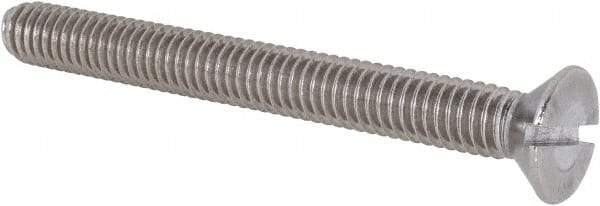 Value Collection - 5/16-18 UNC, 3" OAL Slotted Drive Machine Screw - Flat Head, Grade 18-8 Stainless Steel, Uncoated, Without Washer - Eagle Tool & Supply