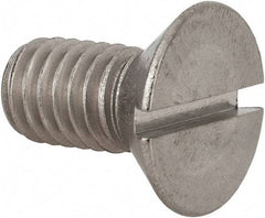 Value Collection - 3/8-16 UNC, 3/4" OAL Slotted Drive Machine Screw - Flat Head, Grade 18-8 Stainless Steel, Uncoated, Without Washer - Eagle Tool & Supply