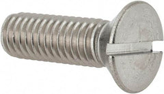 Value Collection - 3/8-16 UNC, 1-1/4" OAL Slotted Drive Machine Screw - Flat Head, Grade 18-8 Stainless Steel, Uncoated, Without Washer - Eagle Tool & Supply