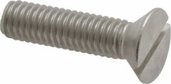 Value Collection - 3/8-16 UNC, 1-1/2" OAL Slotted Drive Machine Screw - Flat Head, Grade 18-8 Stainless Steel, Uncoated, Without Washer - Eagle Tool & Supply