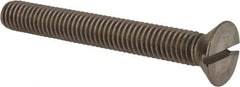 Value Collection - 3/8-16 UNC, 3" OAL Slotted Drive Machine Screw - Flat Head, Grade 18-8 Stainless Steel, Uncoated, Without Washer - Eagle Tool & Supply