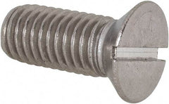 Value Collection - 1/2-13 UNC, 1-1/4" OAL Slotted Drive Machine Screw - Flat Head, Grade 18-8 Stainless Steel, Uncoated, Without Washer - Eagle Tool & Supply